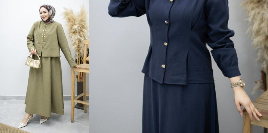 Dört Mevsim Kullanılabilen Tesettür Etekli Takımlar