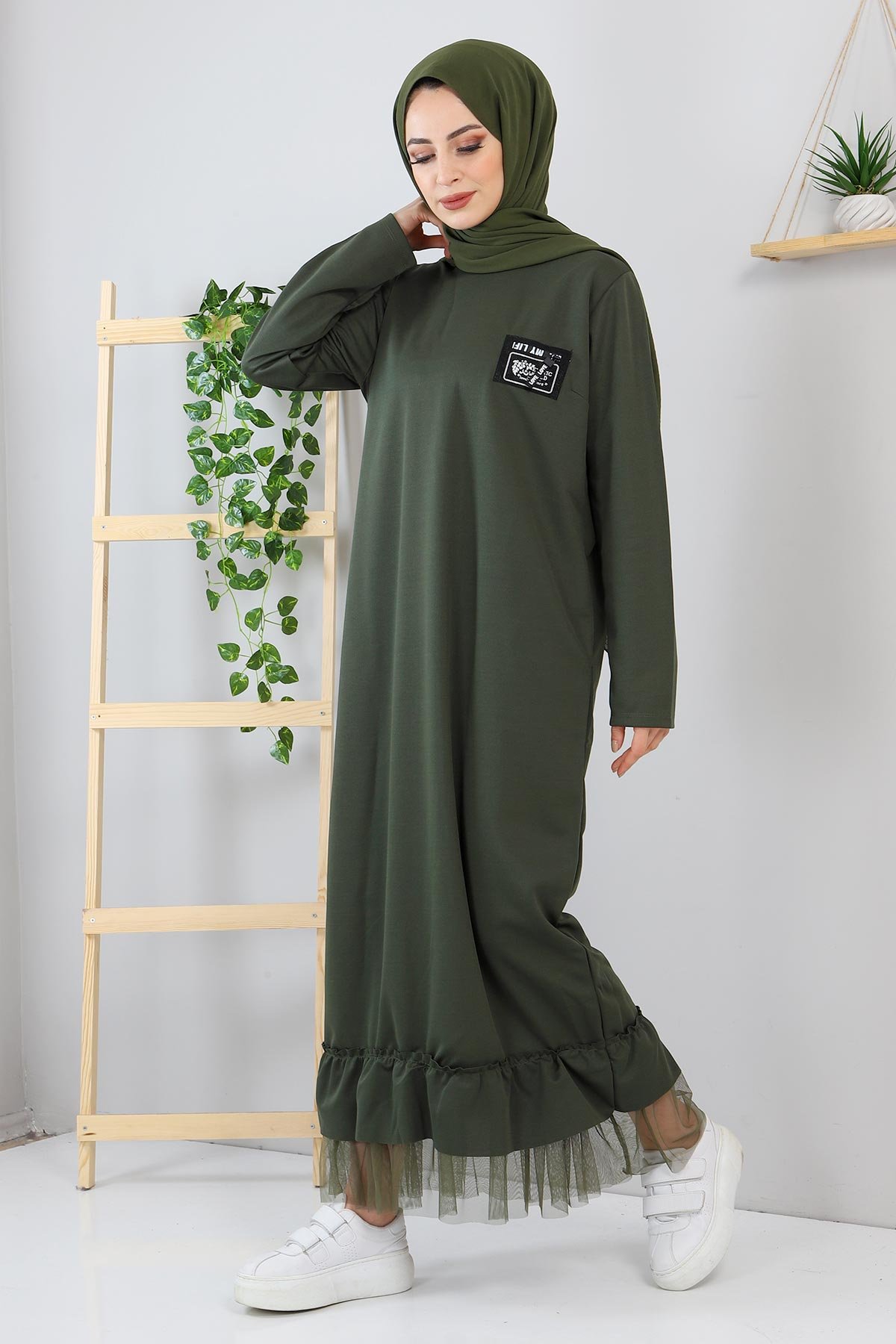Arma Detaylı Elbise TSD220214 Yeşil