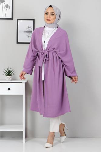 Beli Kuşaklı Kimono TSD3305 Lila - Thumbnail