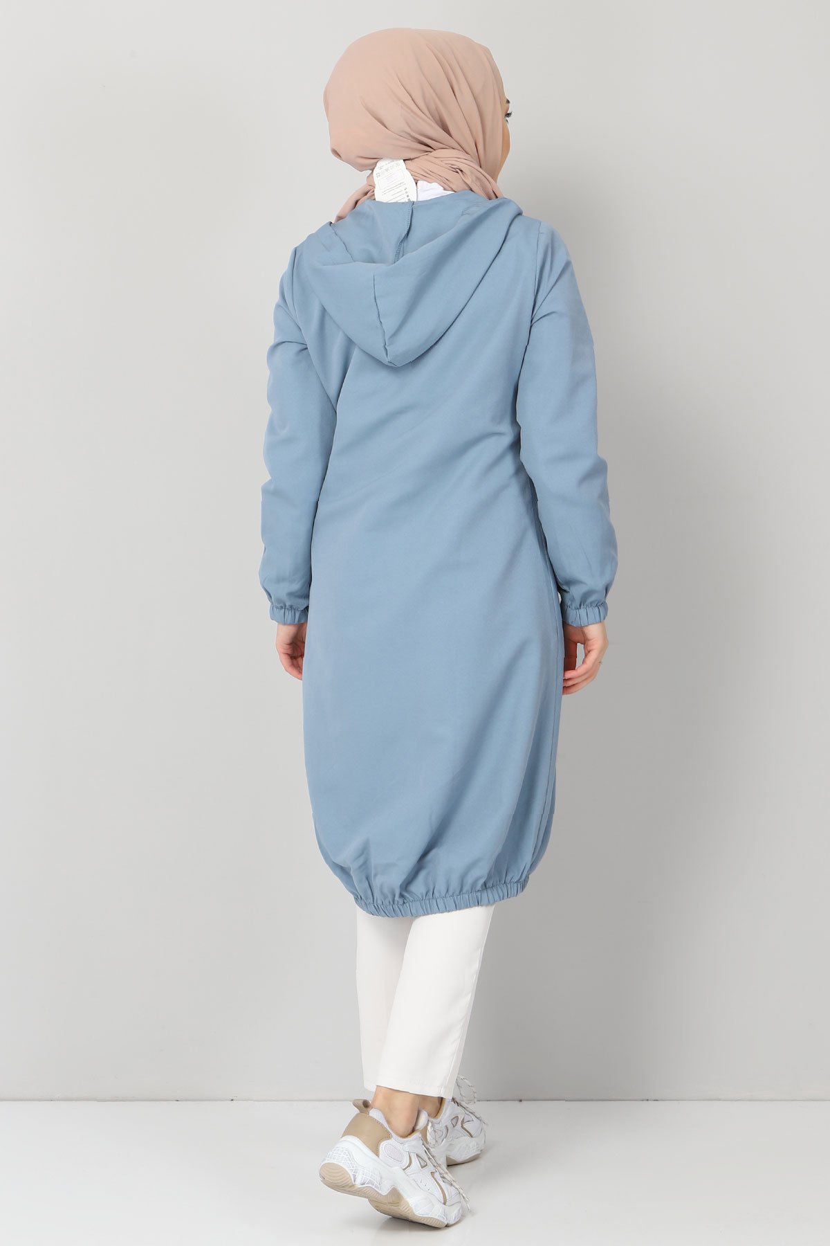 Elastic Skirt Hijab Cape TSD0080 Jeans Blue