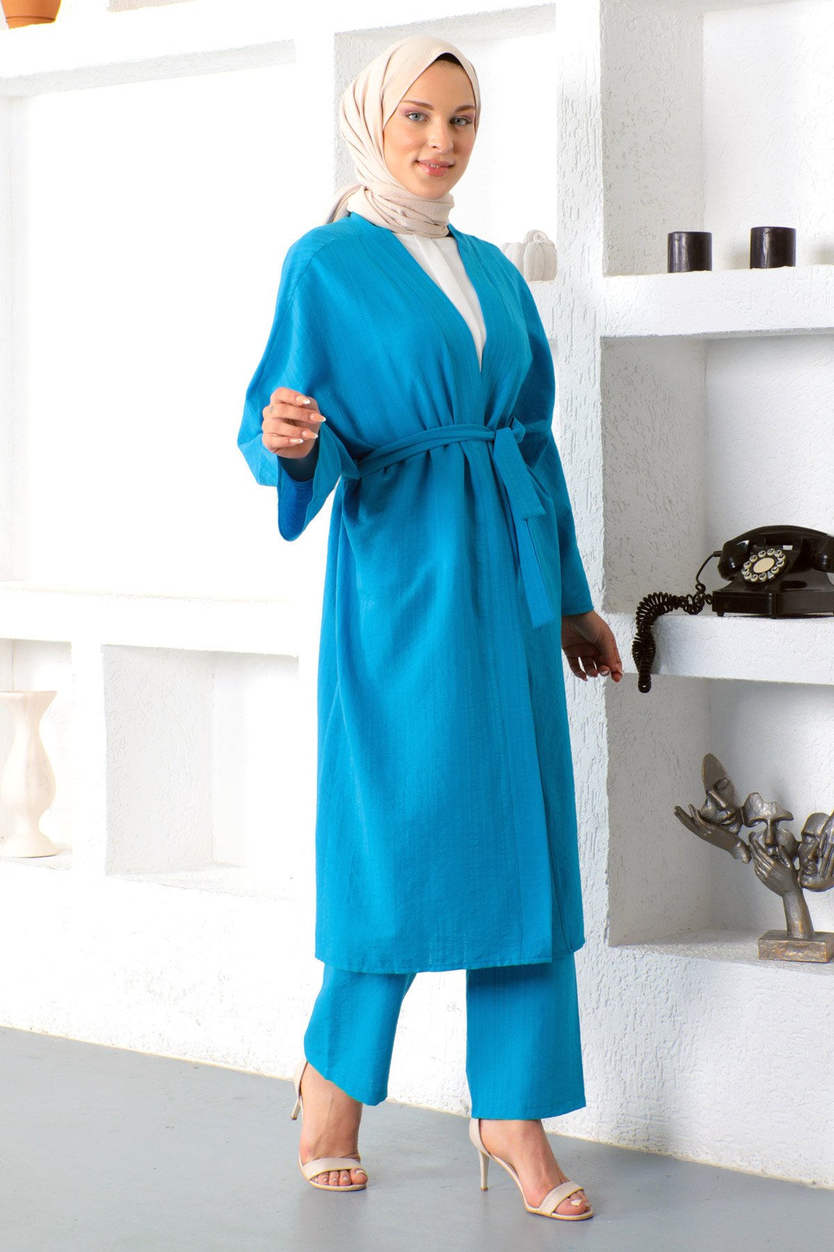 İkili Kimono Takım TSD230106 Mavi
