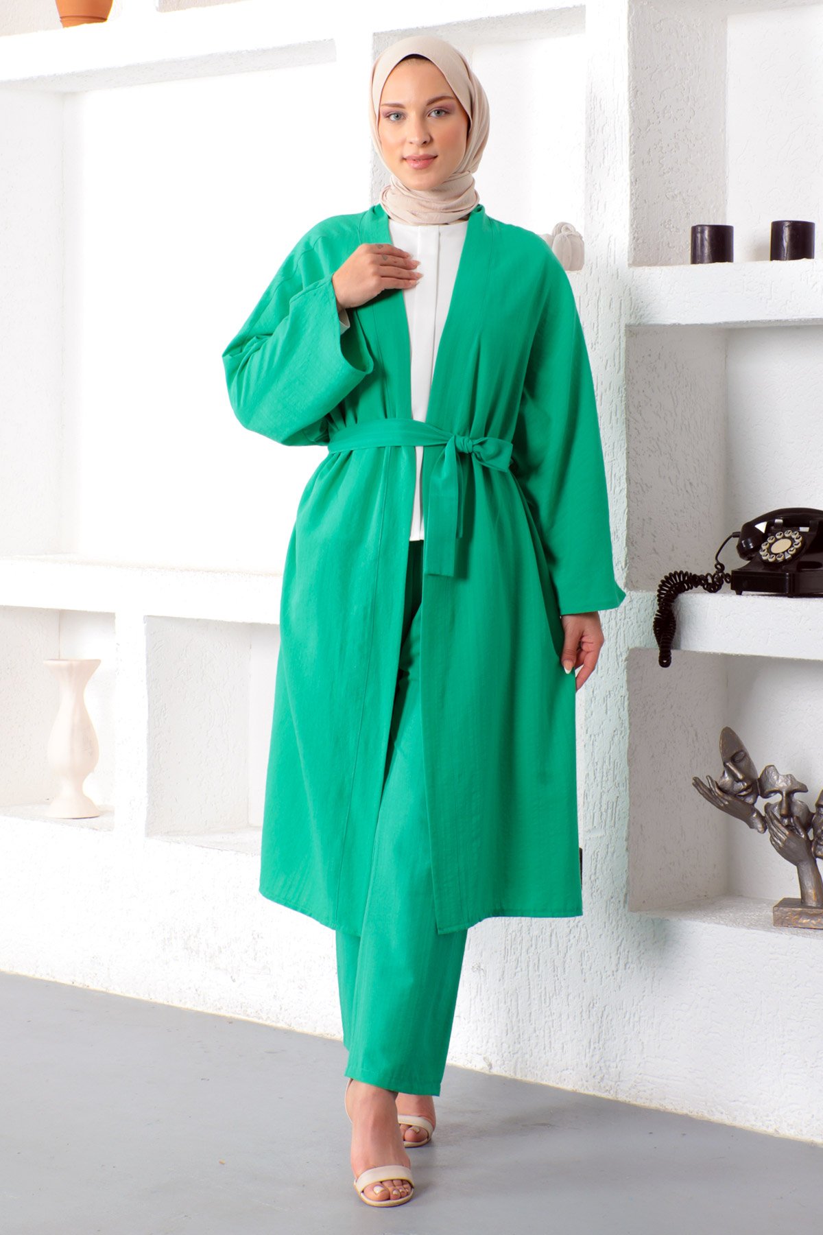 İkili Kimono Takım TSD230106 Yeşil