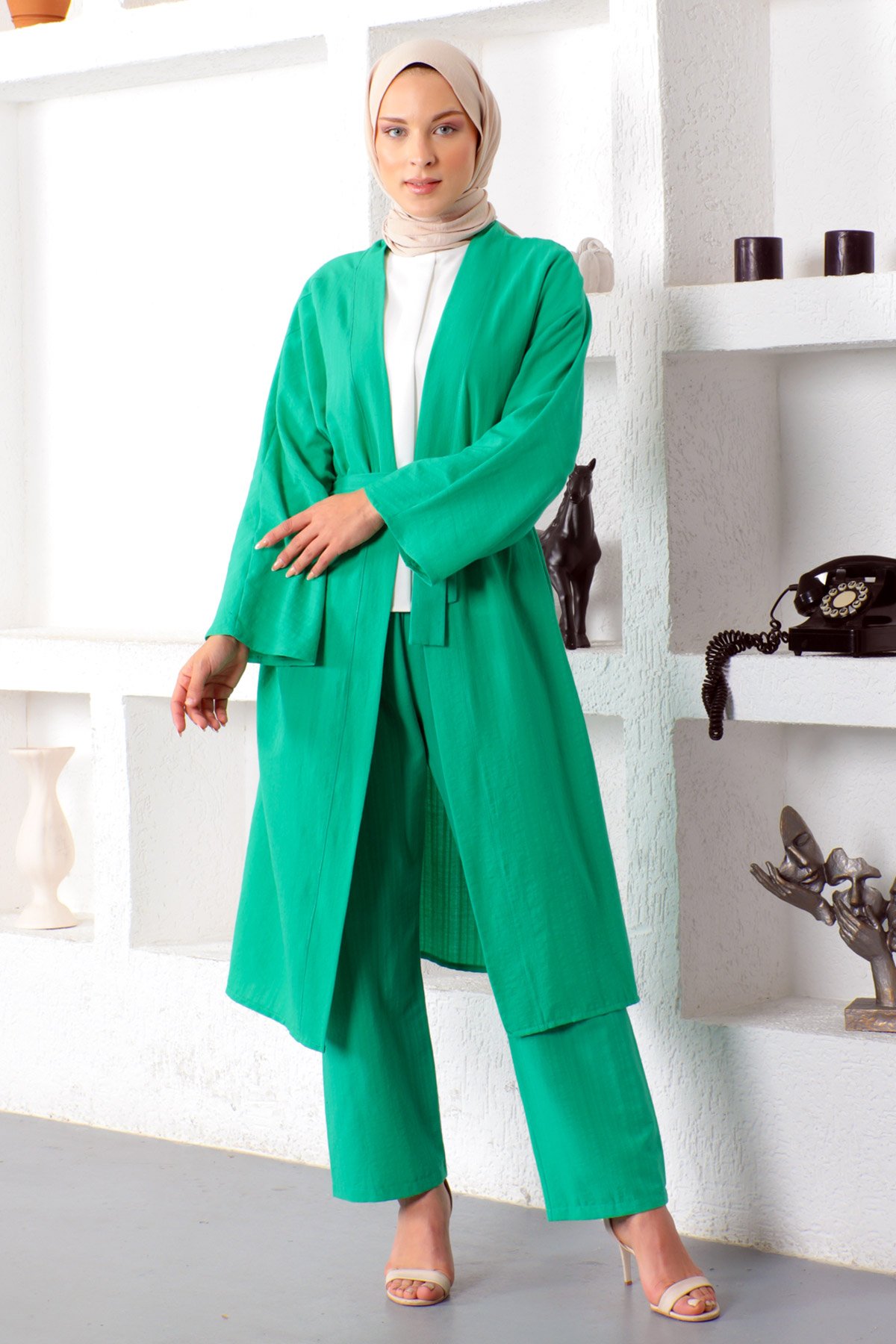 İkili Kimono Takım TSD230106 Yeşil