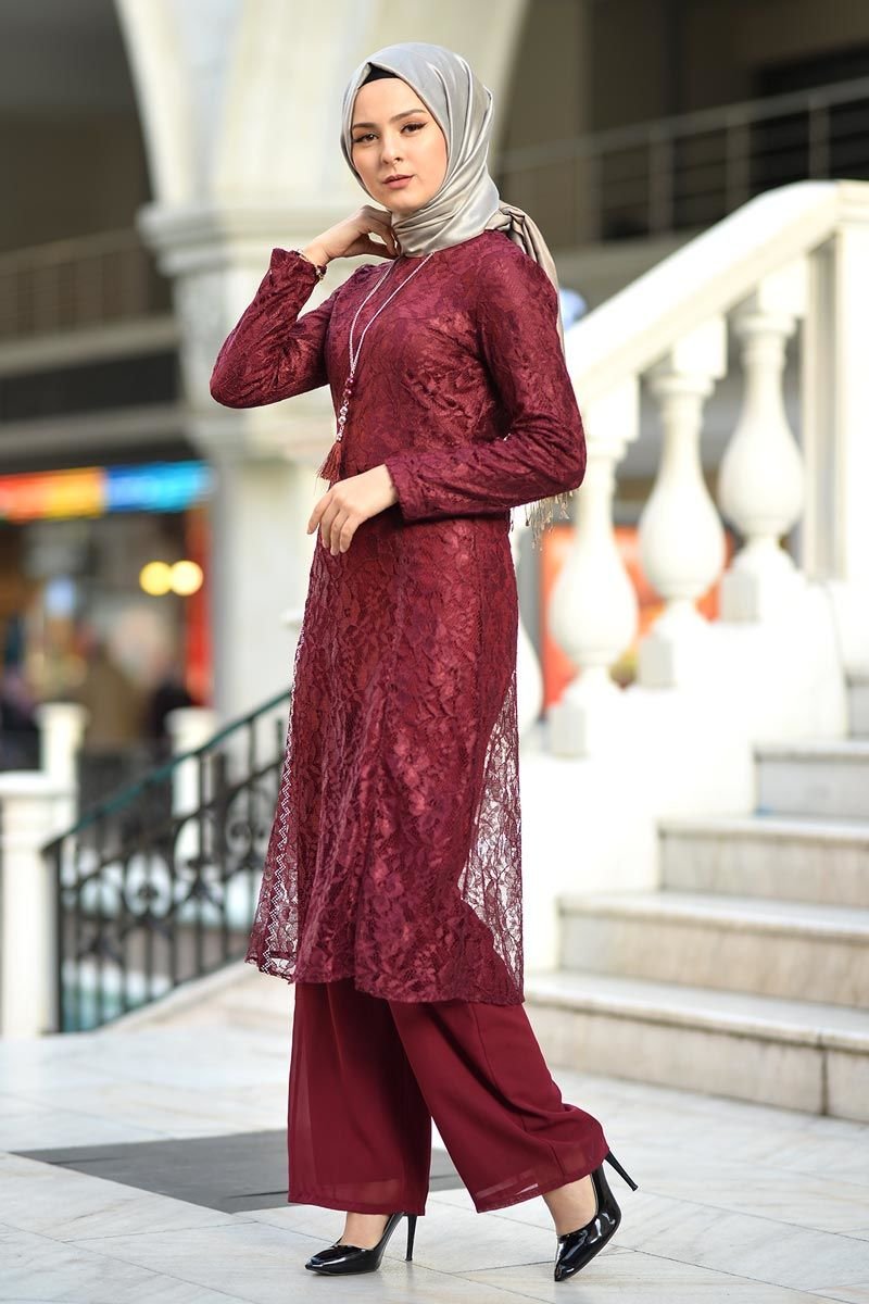 Lacy Double Suit TSD9717 Claret Red