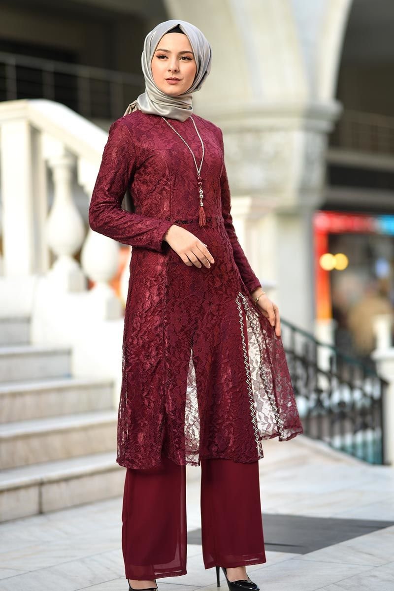 Lacy Double Suit TSD9717 Claret Red