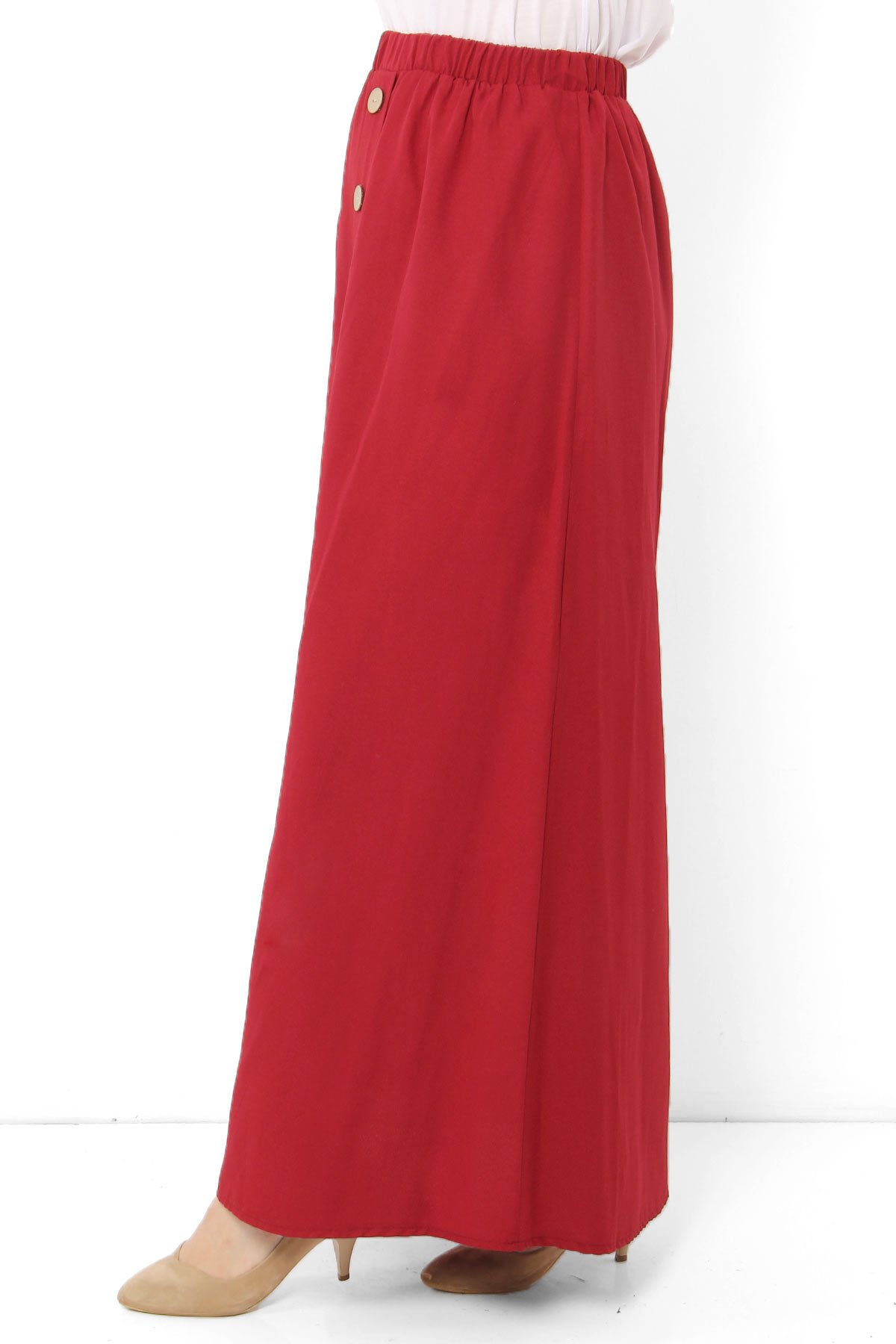 Ornamental Buttoned Skirt TSD0124 Claret Red