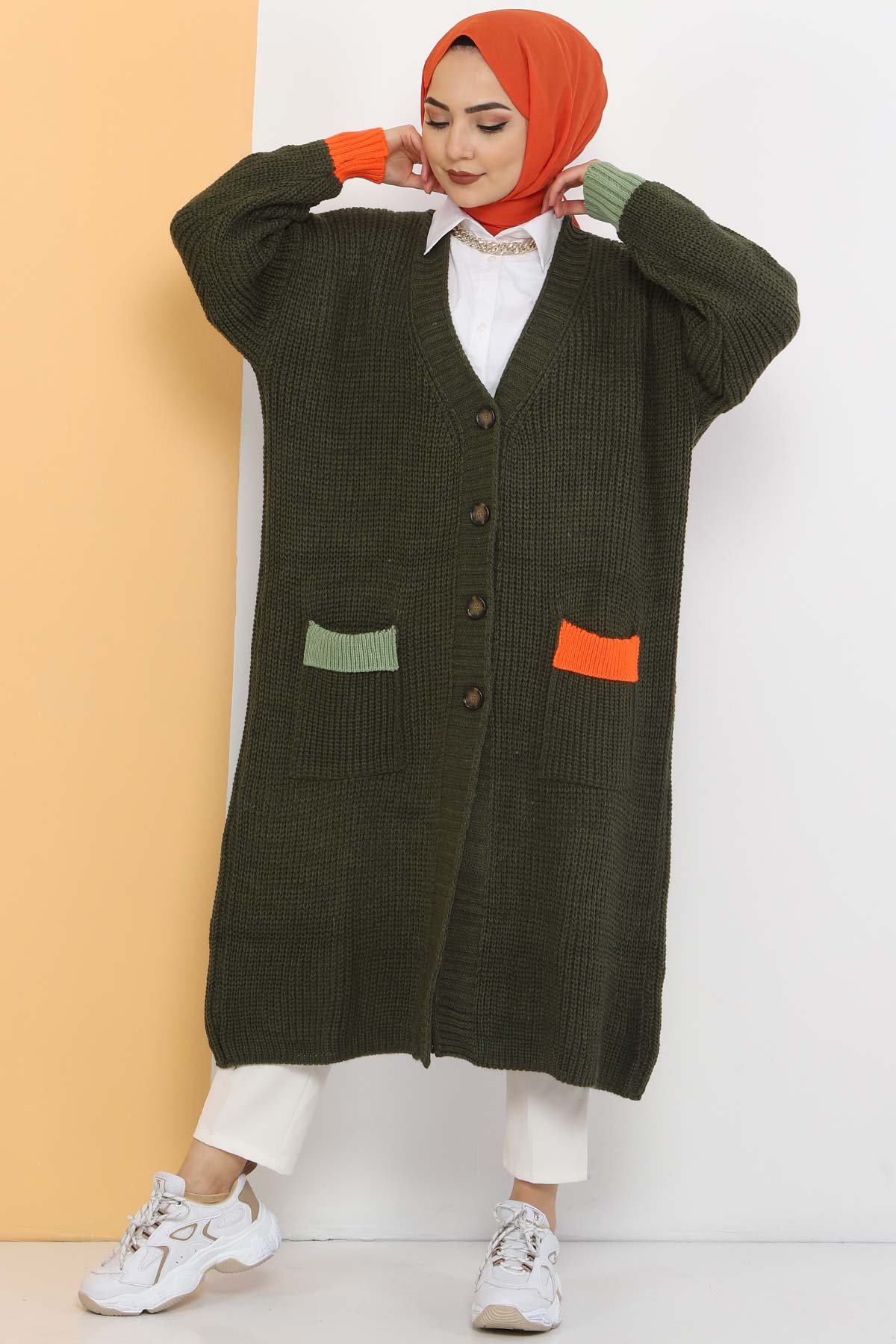 Shabby Knitwear Cardigan TSD2449 Khaki