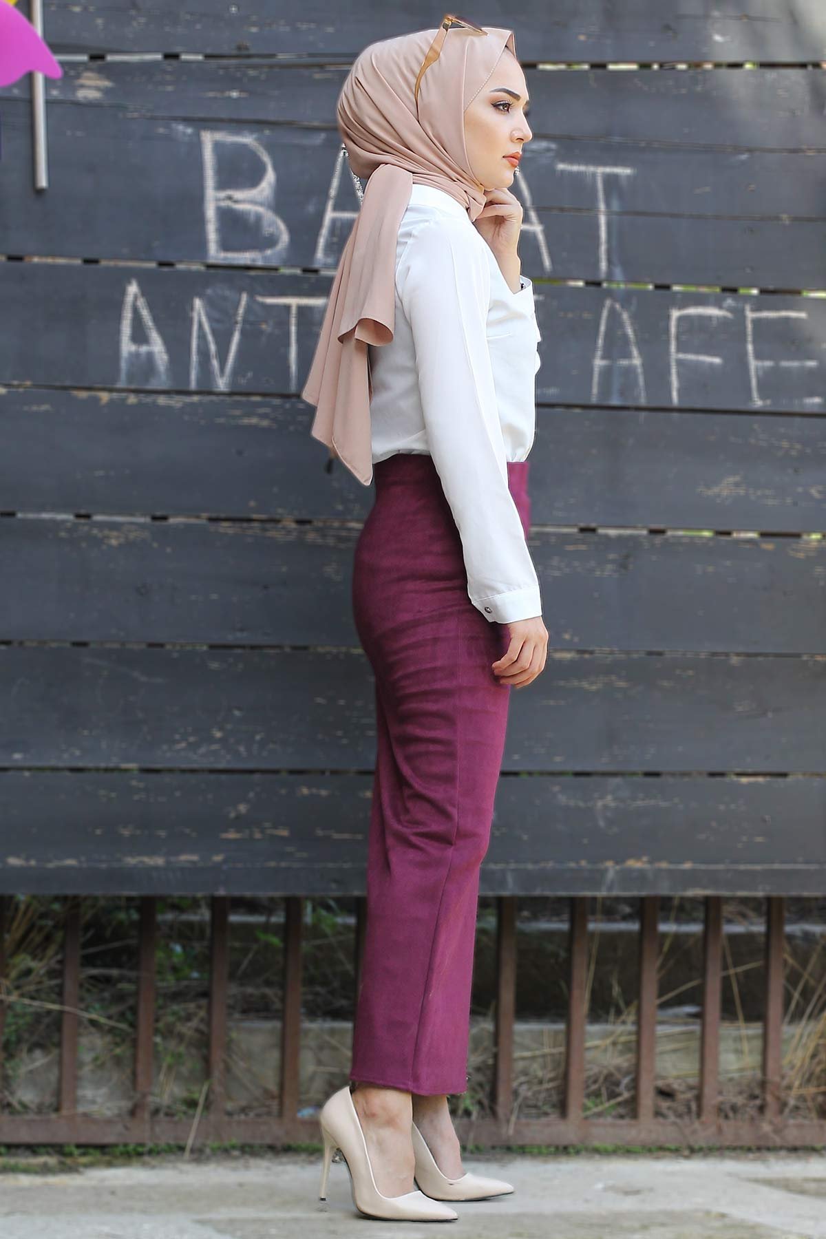 Suede Skirt TSD1745 Claret Red